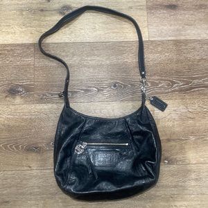 Coach Poppy Hobo Black Leather Purse